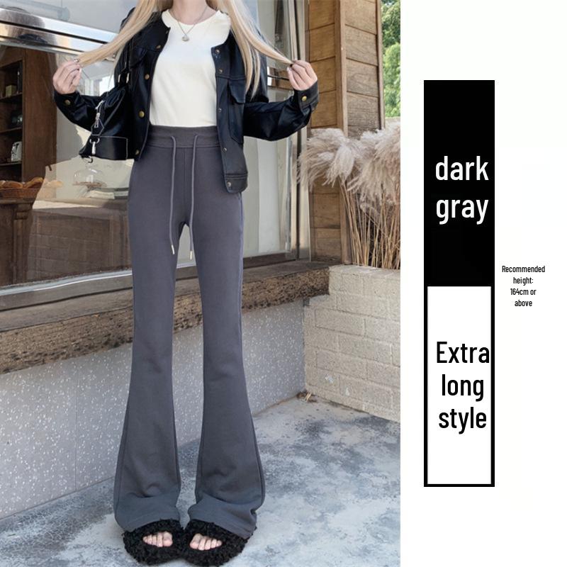 

Женские спортивные брюки микро-клеш с высокой посадкой 2024 - Утягивающие, Драпирующиеся, Повседневные брюки в пол S [75-90]