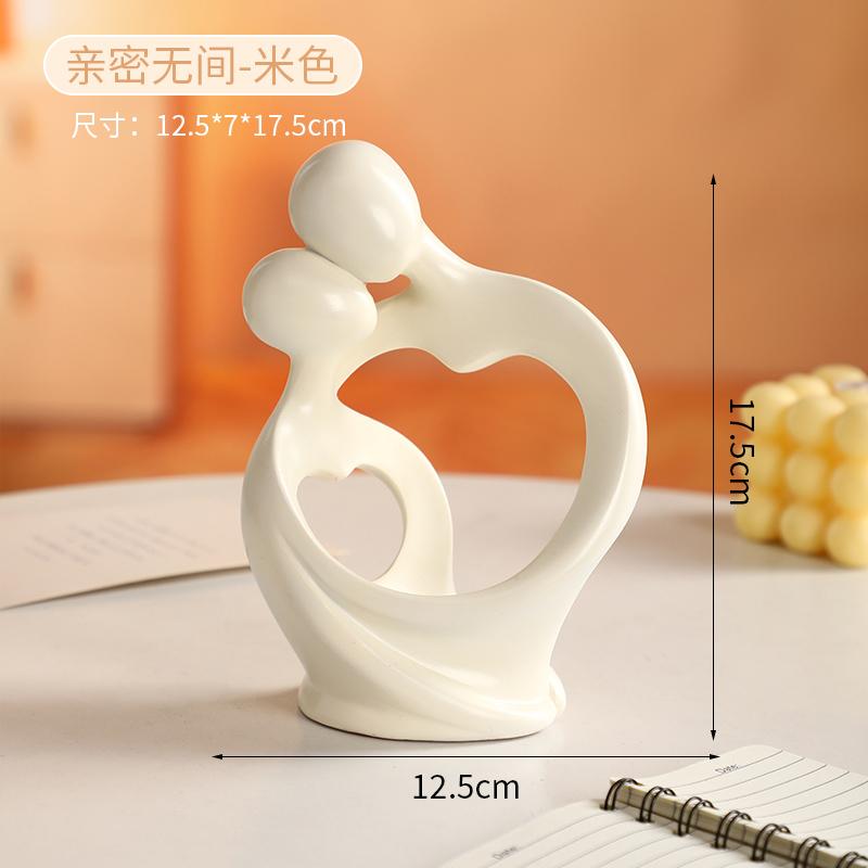 Nordic Abstract Art Figure Ornaments Creative Couple Wine Cabinet TV Cabinet Bedroom Figure Statue Modern Home Decoration Gift