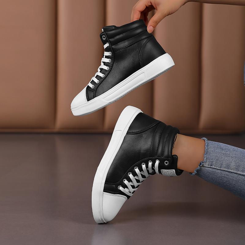 High Top Skateboarding Shoes for Men Women 2025 Spring Men's Sneakers  Comfortable Unisex Leather Sneakers Size 35-47