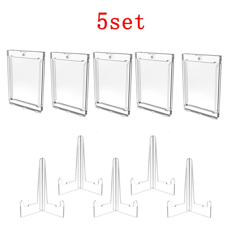 35Pt Magnetic Card Holder Set Display Case Fit For Yugioh Pokmon Game Sports Trading Cards Sleeves Hard Acrylic Protector Toy