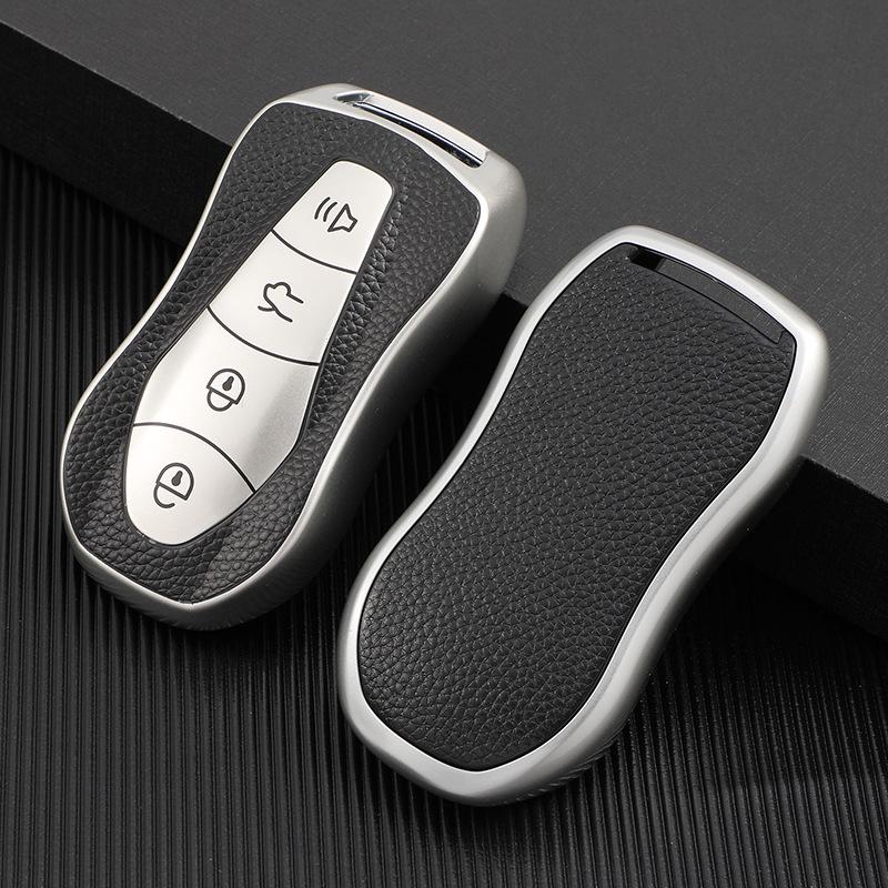 Geely Boyue Pro Key Case - Trendy Protective Leather Shell with Buckle for Xingyue S Remote