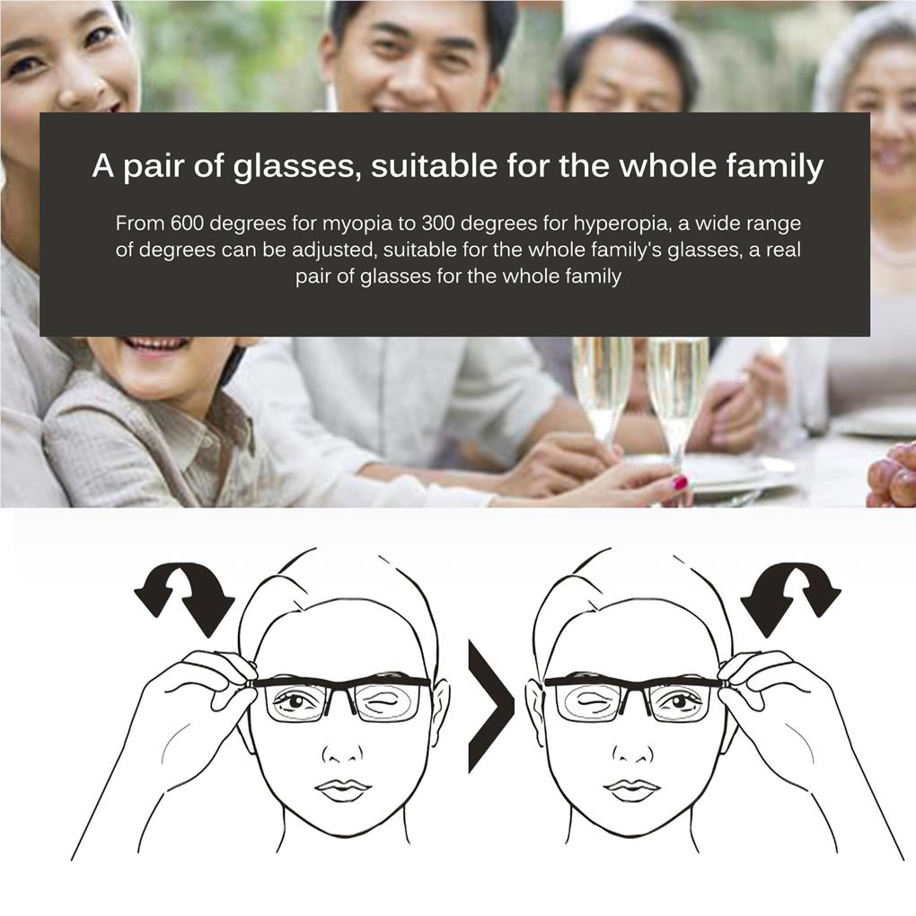 Myopia Correction Glasses Universal Adjustable Degree Length Nearsighted Glass Man Focus Elderly Eyewear for Computer Playing