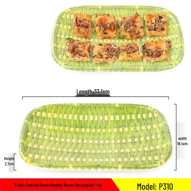 Qianxing Melamine Imitation Bamboo Weave Serving Plate