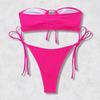 2026 New Style Solid Bandeau Tie Backless Sexy Bikini Set Comfortable Elegant Fashion For Summer Vacation & Holiday