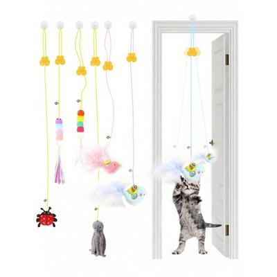 1 Stück Katzensachen Zum Aufhängen Elastisches Seil Katzenspielzeug Haustierspielzeug Katze Interaktiv Selbstkomisch Spielzeug Schaukelspielzeug Katze