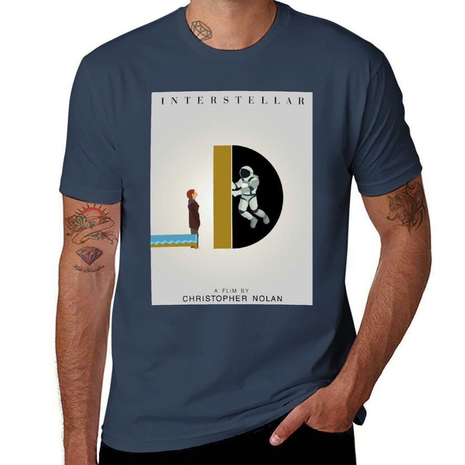 Interstellar Alternative Poster Fan Art TShirt Plus Size Loose Short Sleeve Top S
