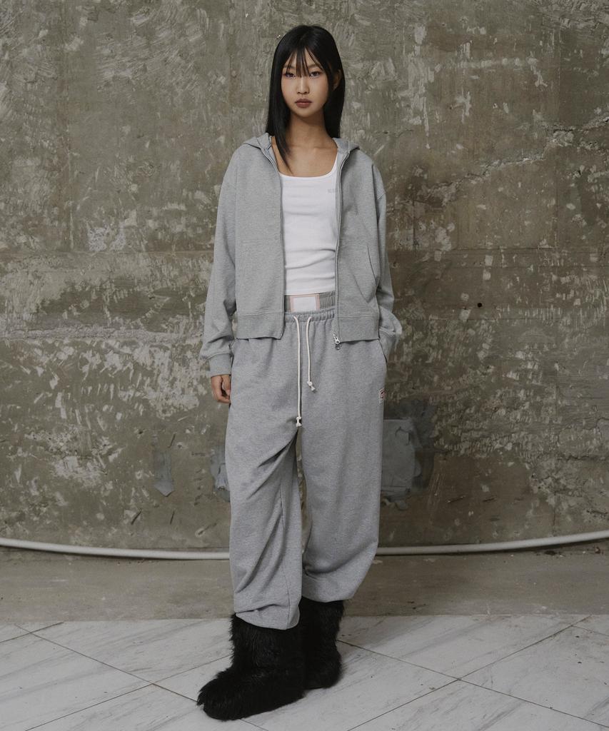ERER Men Washed Jogger Pants Melange Gray
