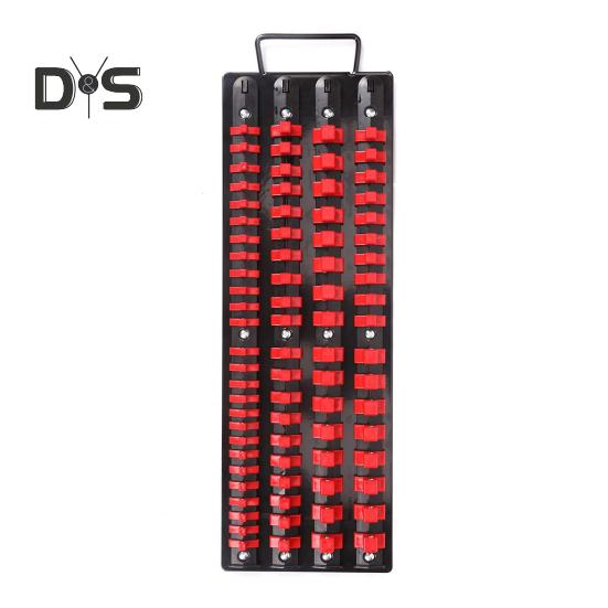 

Стойка-органайзер для розеток с 80 пружинными зажимами на шарикоподшипниках, прочная универсальная, 4 ряда, 1/4, 3/8, 1/2 дюйма, держатель для организации хранения розеток красный
