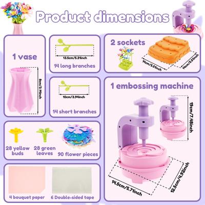 Conjunto de Buquê de Simulação DIY Feito à Mão Buquês de Flores de Tecido Brinquedos Quebra-Cabeça Interativos Pai-Filho Presente de Aniversário para Meninas