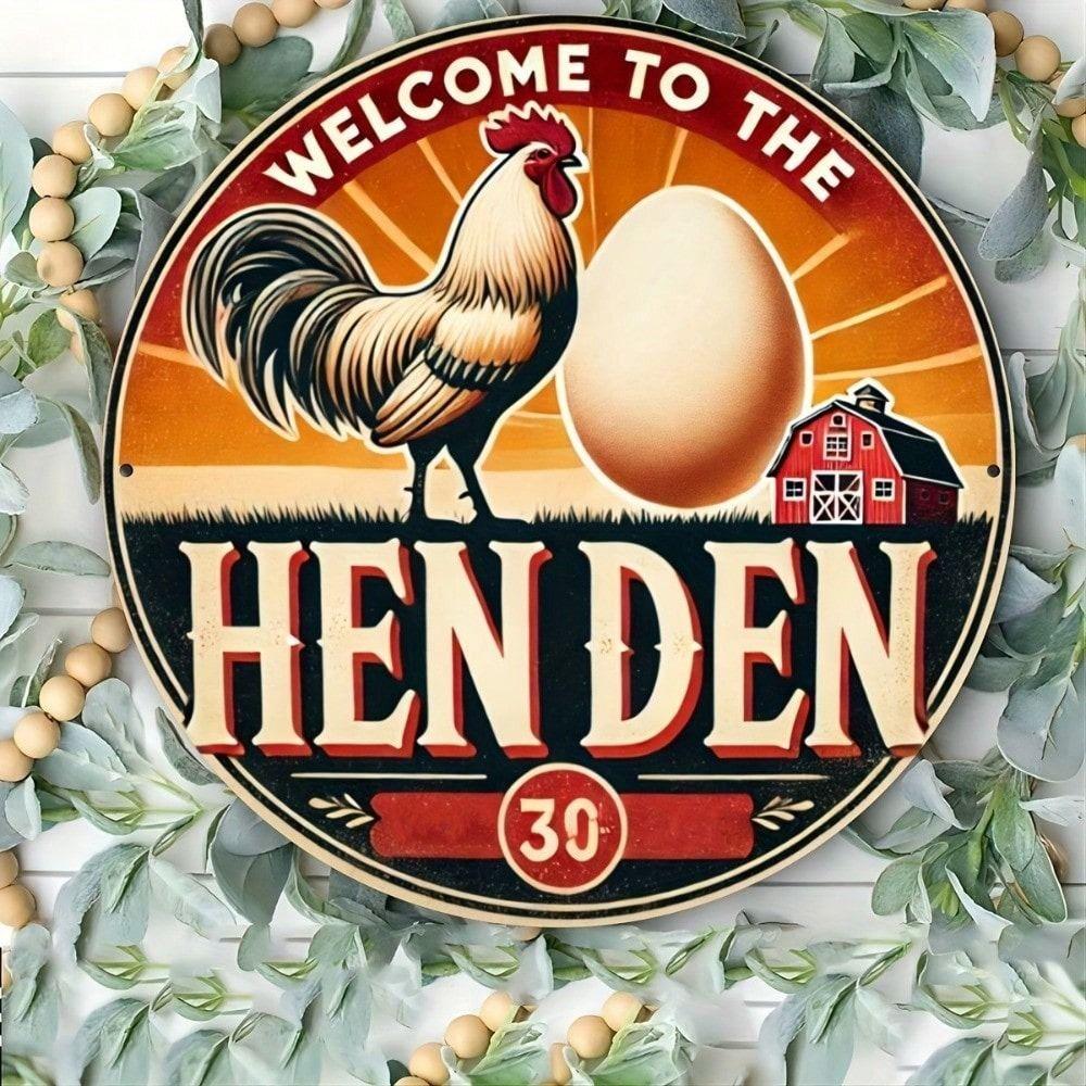 Vintage Metal Poster Henderson Welcome Sign 8x8 Inch Tin Panel for Retro Bar Cafe Garage Wall Decor