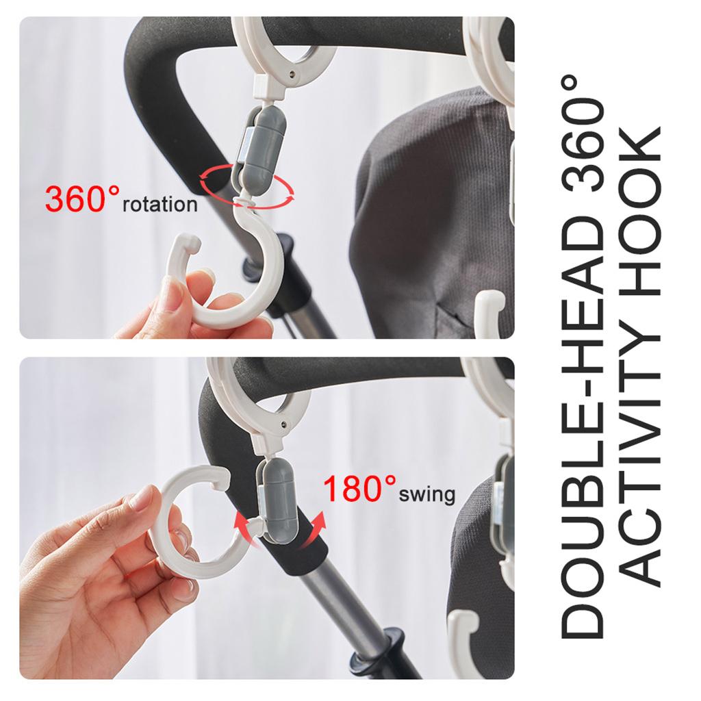 1/2 Stück Mommy Bag Haken Baby Kinderwagen Haken Clips 360 Grad Drehbar Haken Praktisches Kinderwagen Zubehör für Mama