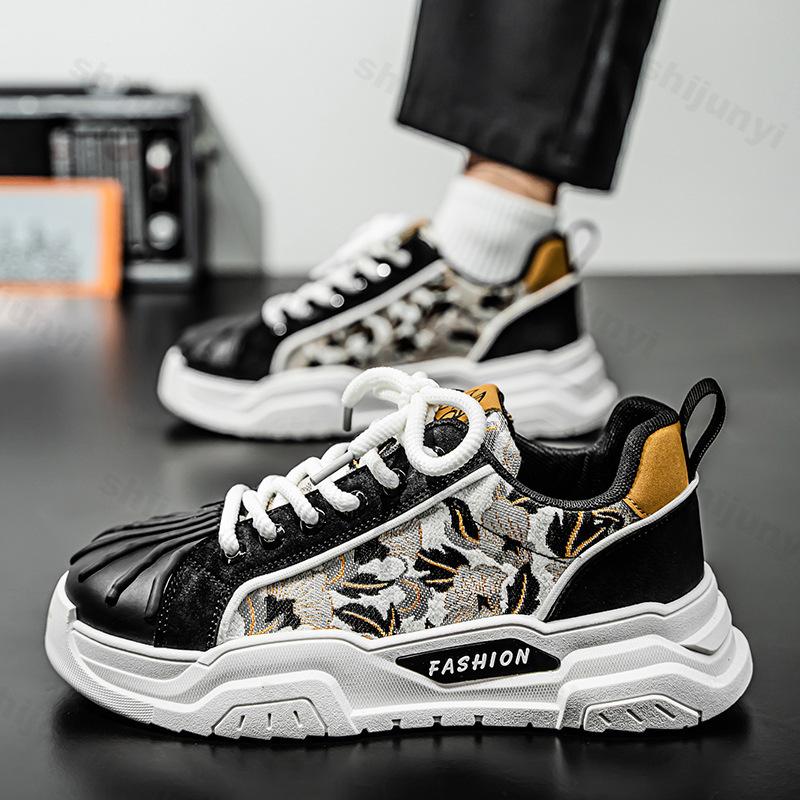 Fashion 2025 Spring New Men's Breathable Cloth Surface Height Increasing Shoes Fashion Trendy Versatile Casual Low Top Chunky sneakers