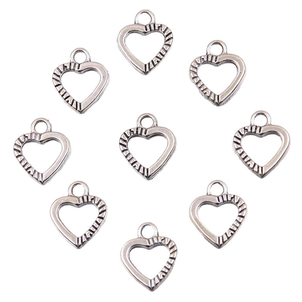 Vintage Silver Heart Pendant with 'Love' Letters - Creative Handmade Jewelry Accessory