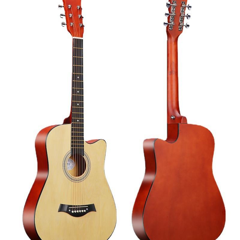 38-inch Wooden Folk Guitar for Beginner Practice