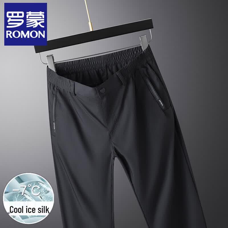 Luomeng Men s Summer Ice Silk Quick-Dry Casual Pants 6XL чёрный