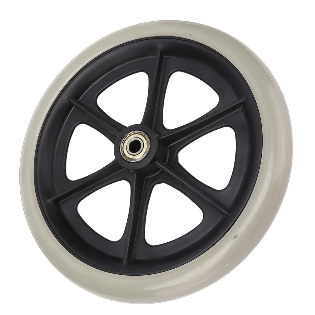 Wheelchair Wheel 8in PU Walker Caster Replacement Skidproof with Ball Bearing Grey