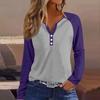 Women's T Shirt Tee Button Floral Print Long Sleeve Daily Weekend Fashion Basic V-Neck Regular Top