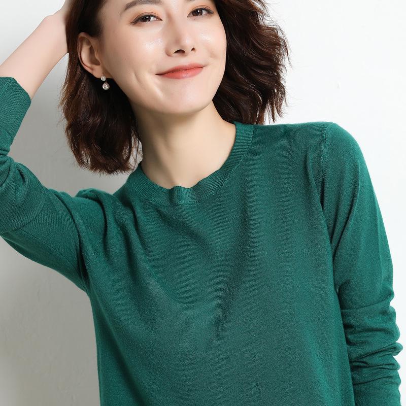 Women's Loose Fit Korean Style Round Neck Pullover Sweater, Versatile Base Layer for Spring and Autumn 2023