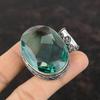 Facetterat grönt ametisthänge 925 sterling silverhänge Ädelsten Vintagehänge Handgjorda Boho smycken Unik designhänge present till henne