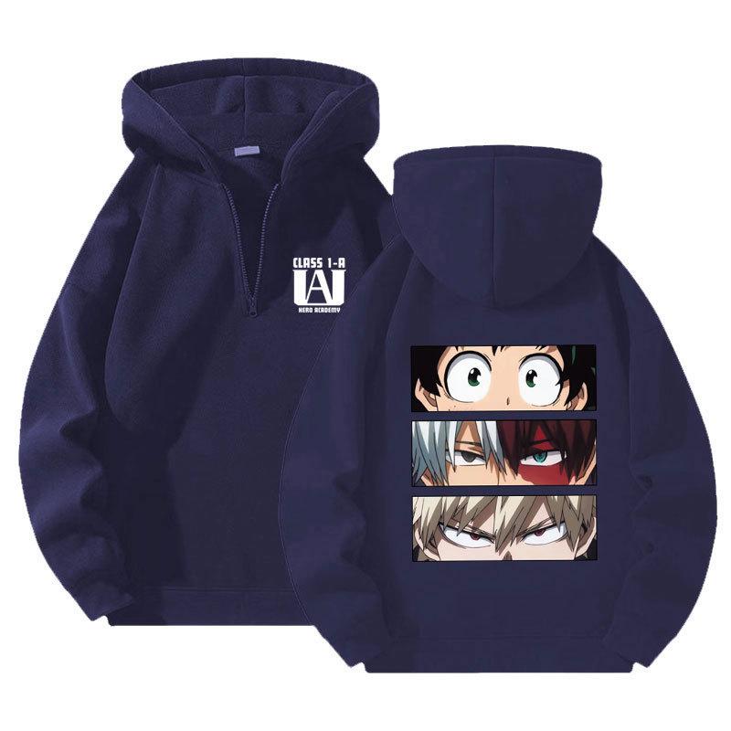 Japanese Anime My Hero Academia Hoodies Kawaii Harajuku Manga Graphic Zipper Coats Printed Streetwear Sweatshirts Unisex Pullovers Tops