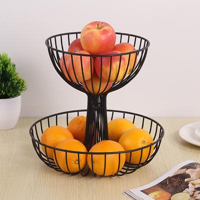2-stufiges Metall-Lager-Ausstellungsregal Schüssel Wohnzimmer Küche Obstaufbewahrungskorb Obst-Organisationsschale