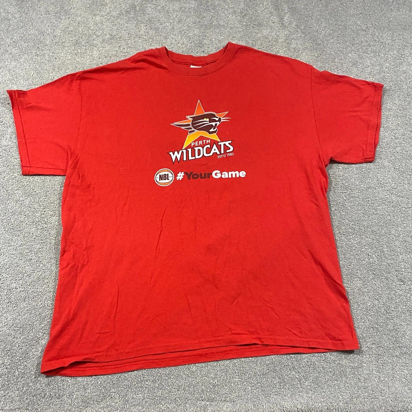 

Perth Wildcats NBL Signed Shirt Men XL Red Wellness Round Basketball Autographed XL