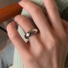 Retro Korean & Japanese Oval Open Bow Ring - Women's Adjustable Hip Hop Fashion Ring