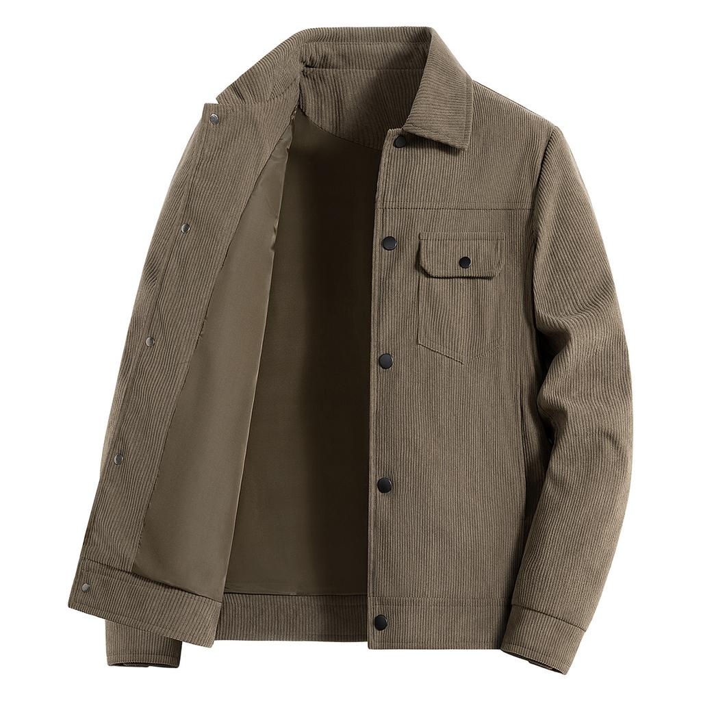 Loose Casual Versatile Corduroy Top Men's Spring and Autumn Tooling Jacket Large Size
