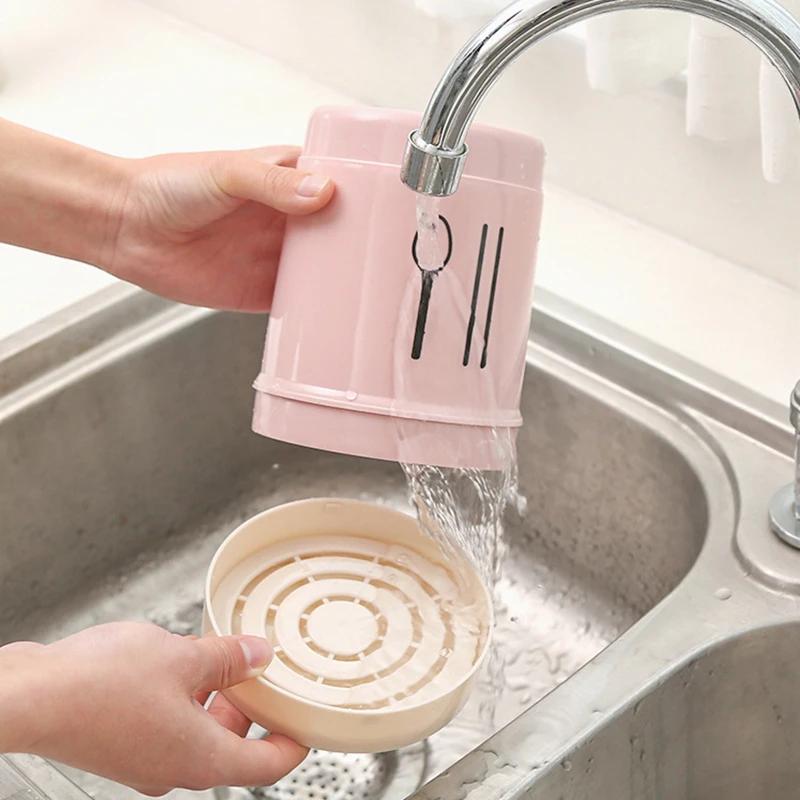 New Cute Kitchen Spoon Chopstick Storage Drying Drain Drainer Holder Shelf Accessories Box Home Rack Cutlery Basket Organiz