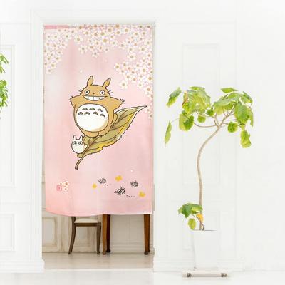 Totoro Noren Studio Ghibli and 85cm Wide X 150cm Riding the Spring 11573 [Noren Kobo] Curtain, Tapestry, Spring, Summer, Autumn, Winter, Long, Breeze,