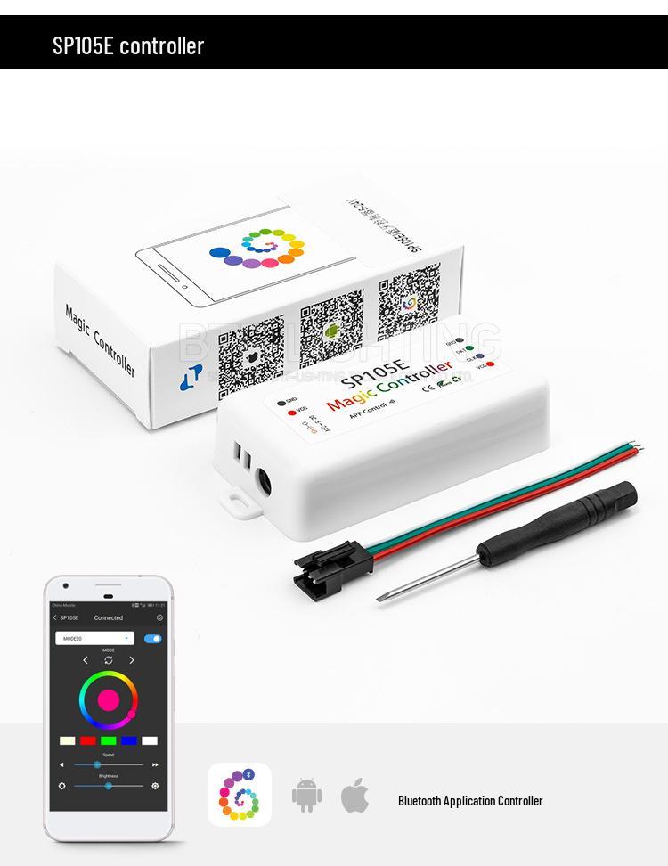 SP Controller RGBIC Light Strip with Bluetooth, WiFi, and Music App (Models 105/06/07/08/110E)