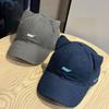 New Korean Style Letter Embroidered Cat Ears Peaked Cap for Women Street Photo Taking Face Showing Small Baseball Cap Trendy Casual and Versatile