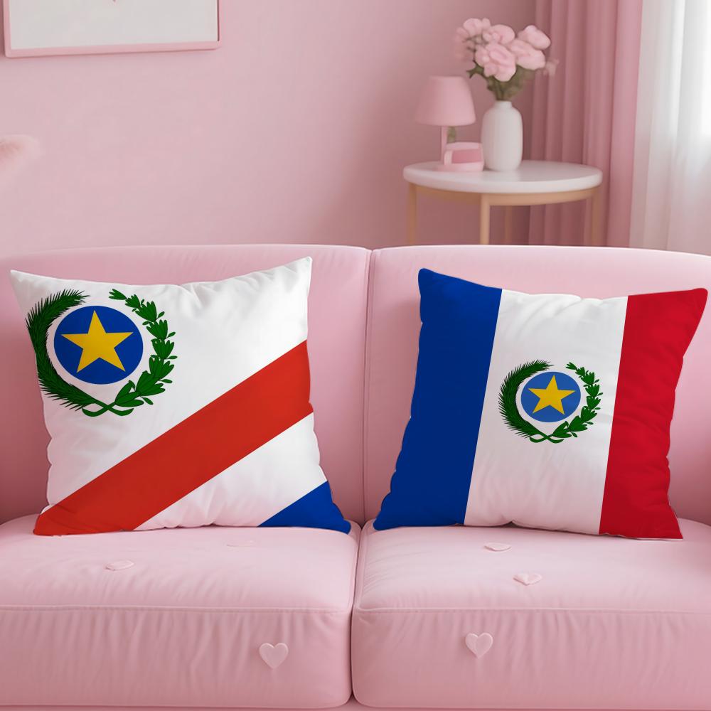 Paraguay Flag Cushion Cover Soft Short Plush Double-Sided Printing Home Decor Machine Washable Pillow Case Gift