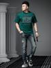 European Style 2025 Summer New Fashion Brand Letter Print Rhinestone Short-Sleeve T-Shirt Men's Loose Casual Half-Sleeve Tee
