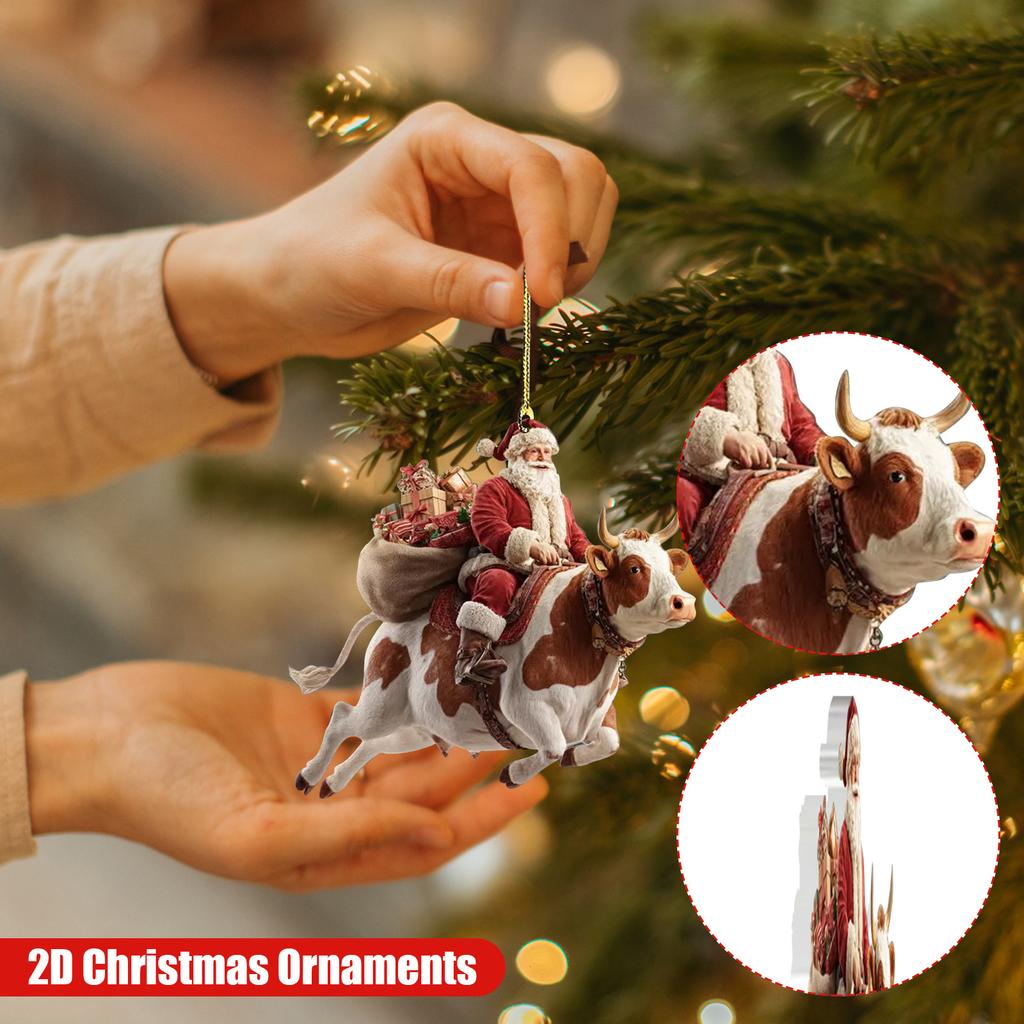 2D Weihnachtsschmuck, Flacher Weihnachtsbaum aus Acryl, Heimdekoration, Anhänger für den Weihnachtsbaum