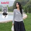 Baleno Women's Slimming Navy Collar Long Sleeve T-Shirt