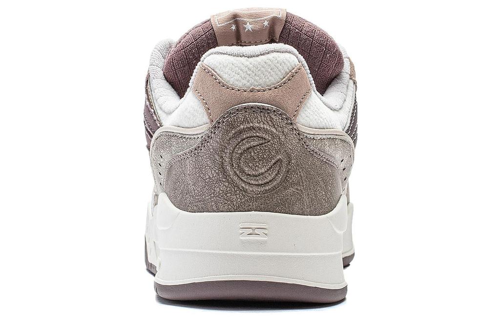 Li Ning Moon White Slip Resistant Abrasion Resistant Low top Skateboard Shoes Men's Brown White AGCS251-22