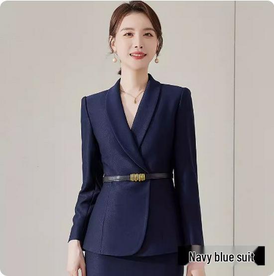 Aishangchen Navy Blue Professional Suit – Elegant Style for Hotel Reception & Sales Department