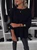2025 Women's Solid Color Round Neck Mid-Sleeve Knitted Casual Sweater