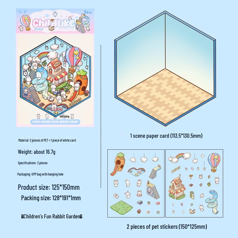 Yuezhen Dreamland 3D Cartoon Landscape Stickers for Kids