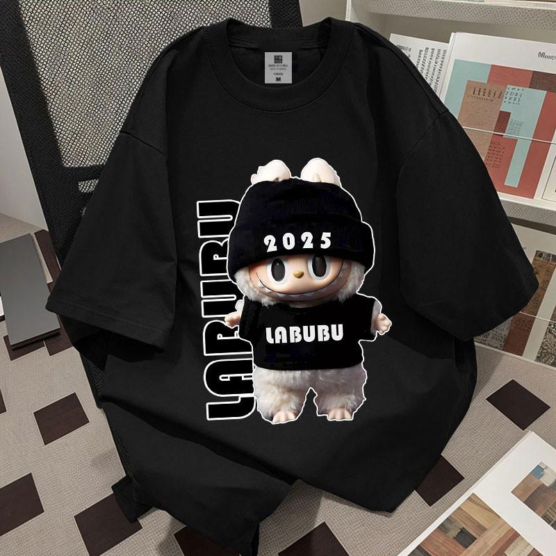LABUBU printed short-sleeved T-shirt summer loose unisex top