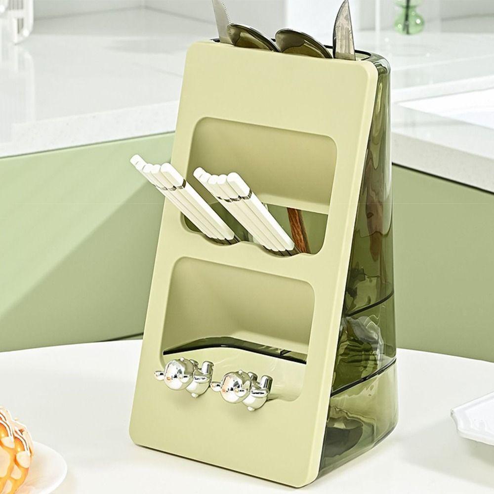 Large Capacity Chopstick Draining Rack 3 Layers Tableware Shelfs Office Supplies