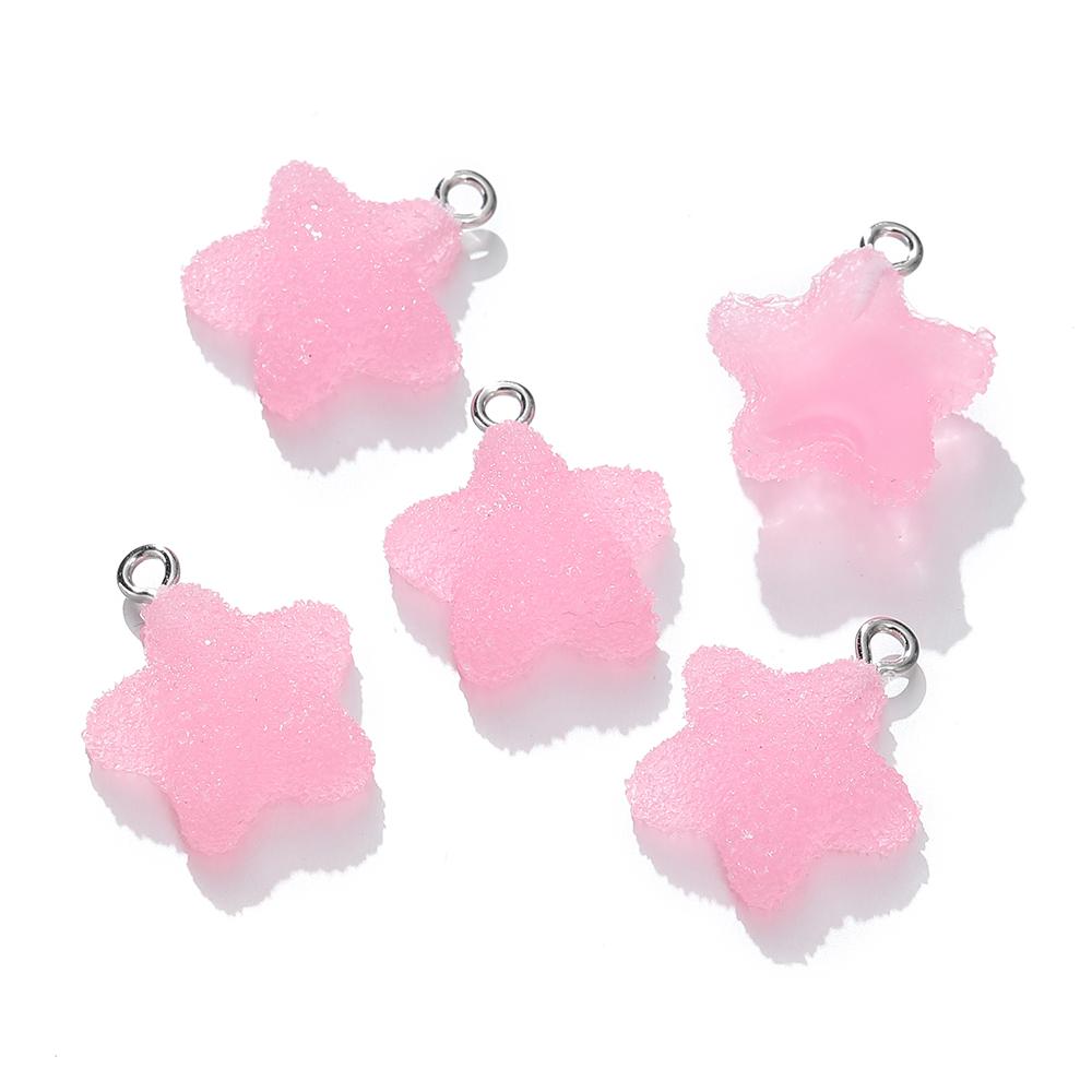 10pcs/lot Simulation Five-Pointed Star Soft Candy Cute Charms Pendant for DIY Earrings Necklace Jewelry Accessories Finding