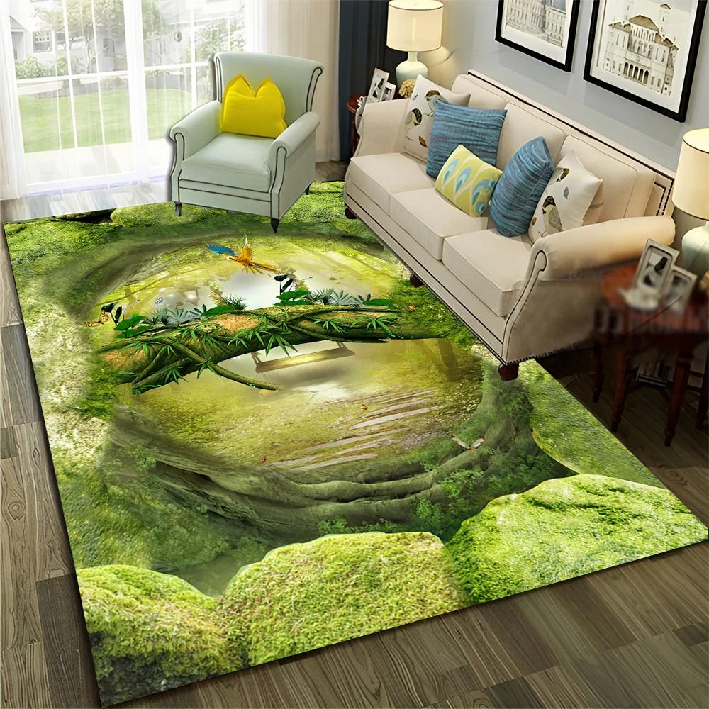 3D Illusion Vision Hallucination HD Carpet Rug for Home Living Room Bedroom Sofa Doormat Decor,Child Area Rug Non-slip Floor Mat