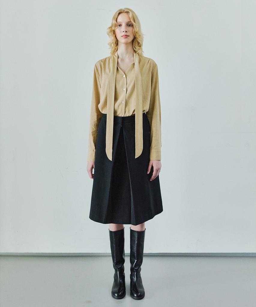Ihr Front Tuck Midi Skirt / Black