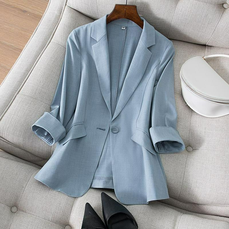 

Белый Маленький Пиджак Женский Весенне-Летний Тонкий Тонкий Приталенный Темпераментный Женский Пиджак XXL синий