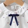 Girls White Shirt 100% Cotton Long Sleeve Top Peter Pan Collar Blouse with Bow Decor Casual School Shirt for Kids 2-8 Years
