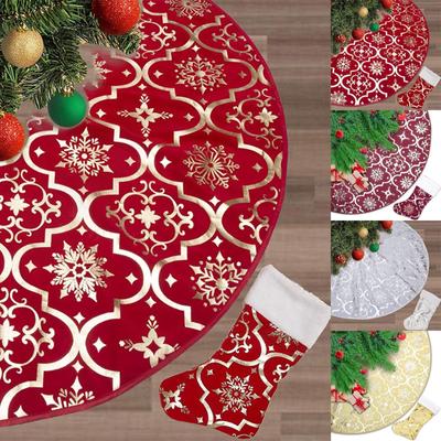 Christmas Decoration Christmas Tree Decoration Set Tree Skirt + Stocking Ornaments Set