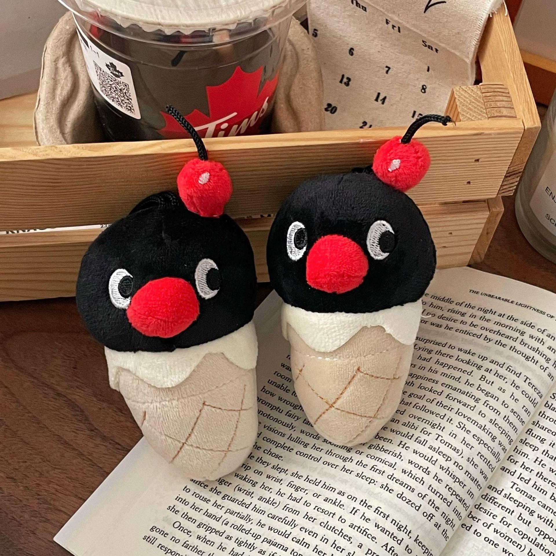 

Penguin Pingu Ice Cream Cone Plush Keychain Pendant