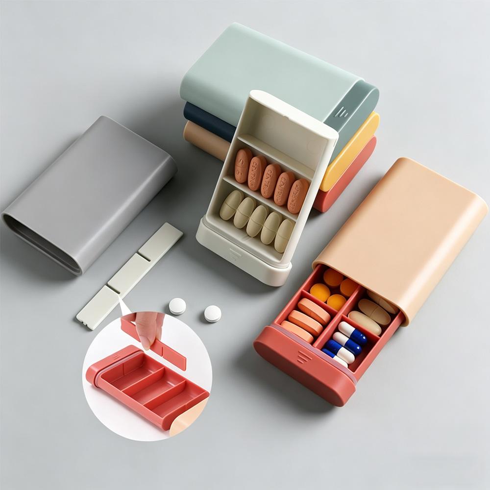 6 Grids Mini Pill Box Portable Travel Pill Case Medicine Organizer for Vitamins Supplements